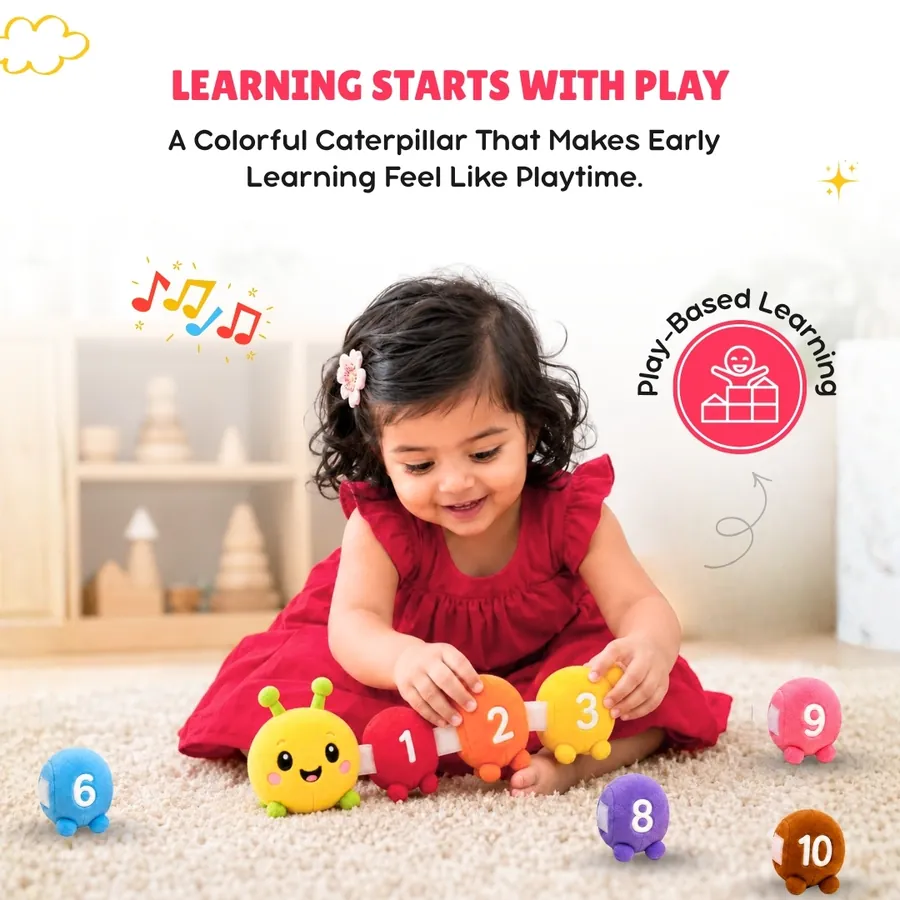 Learning starts with play — a colourful caterpillar that makes early learning feel like playtime